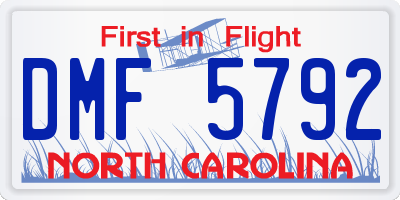 NC license plate DMF5792