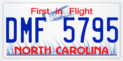 NC license plate DMF5795