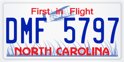NC license plate DMF5797
