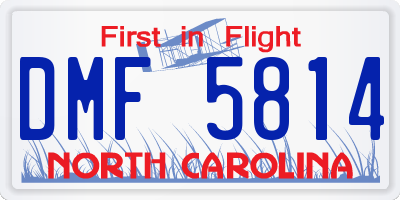 NC license plate DMF5814