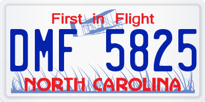 NC license plate DMF5825