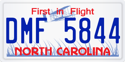 NC license plate DMF5844