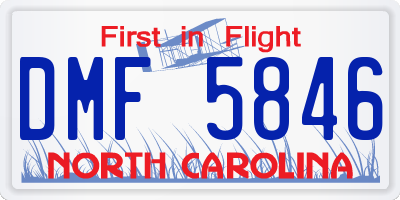 NC license plate DMF5846