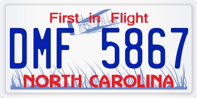 NC license plate DMF5867
