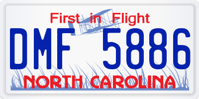 NC license plate DMF5886