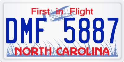 NC license plate DMF5887