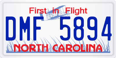 NC license plate DMF5894