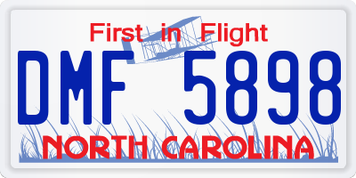 NC license plate DMF5898