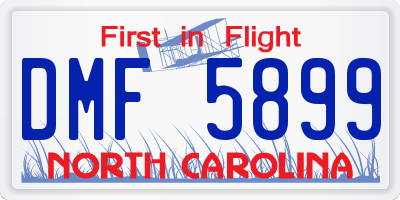 NC license plate DMF5899