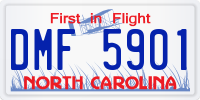 NC license plate DMF5901