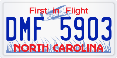 NC license plate DMF5903
