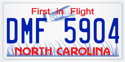 NC license plate DMF5904