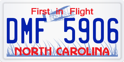 NC license plate DMF5906