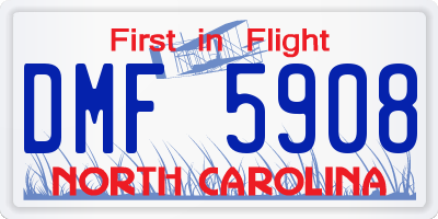 NC license plate DMF5908