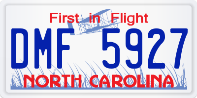 NC license plate DMF5927