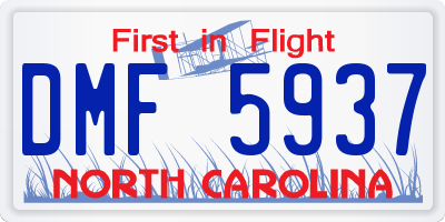 NC license plate DMF5937