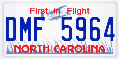 NC license plate DMF5964