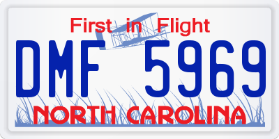 NC license plate DMF5969