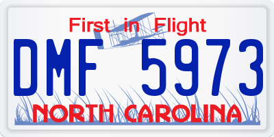 NC license plate DMF5973