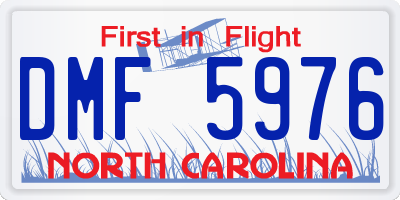 NC license plate DMF5976
