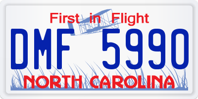 NC license plate DMF5990