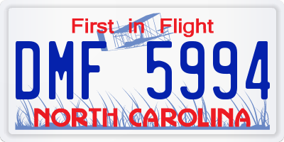 NC license plate DMF5994