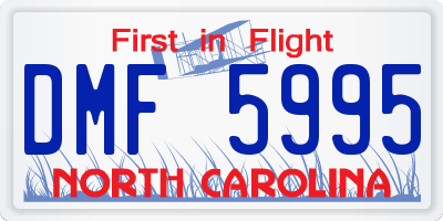 NC license plate DMF5995
