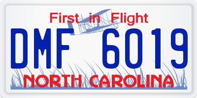 NC license plate DMF6019