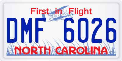 NC license plate DMF6026