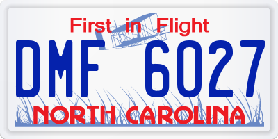 NC license plate DMF6027