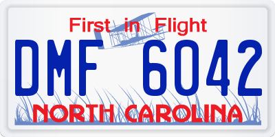 NC license plate DMF6042