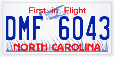 NC license plate DMF6043