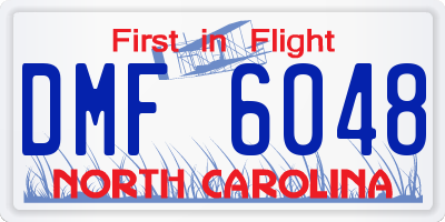 NC license plate DMF6048