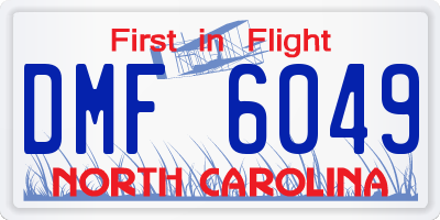 NC license plate DMF6049