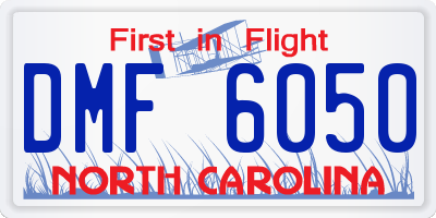 NC license plate DMF6050
