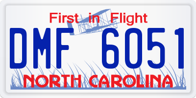 NC license plate DMF6051