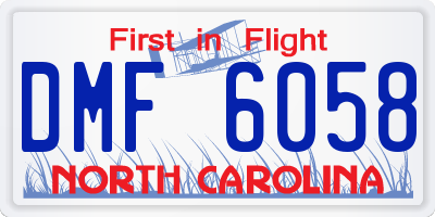 NC license plate DMF6058
