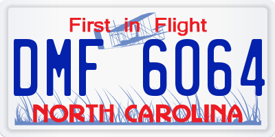 NC license plate DMF6064