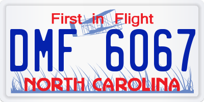 NC license plate DMF6067