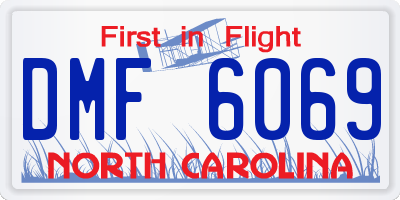 NC license plate DMF6069