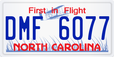 NC license plate DMF6077