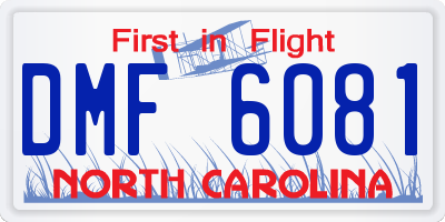 NC license plate DMF6081