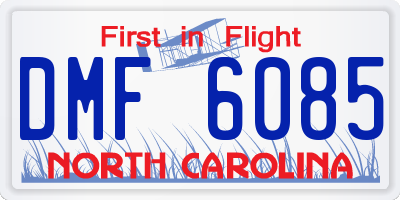 NC license plate DMF6085