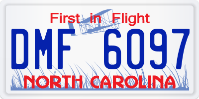 NC license plate DMF6097