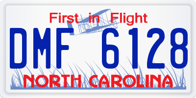 NC license plate DMF6128