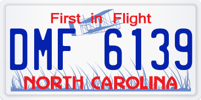 NC license plate DMF6139