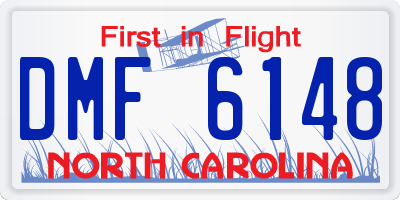 NC license plate DMF6148