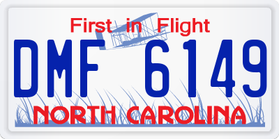 NC license plate DMF6149