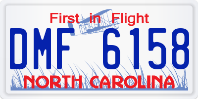 NC license plate DMF6158