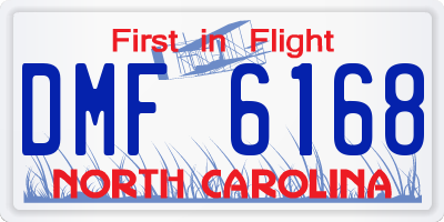 NC license plate DMF6168